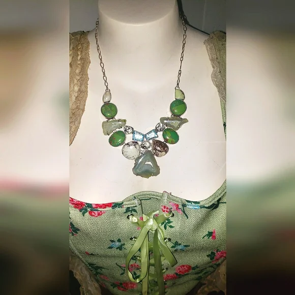 Showstopping Multi-Gemstone Extravaganza Statement Necklace - Picture 7 of 16
